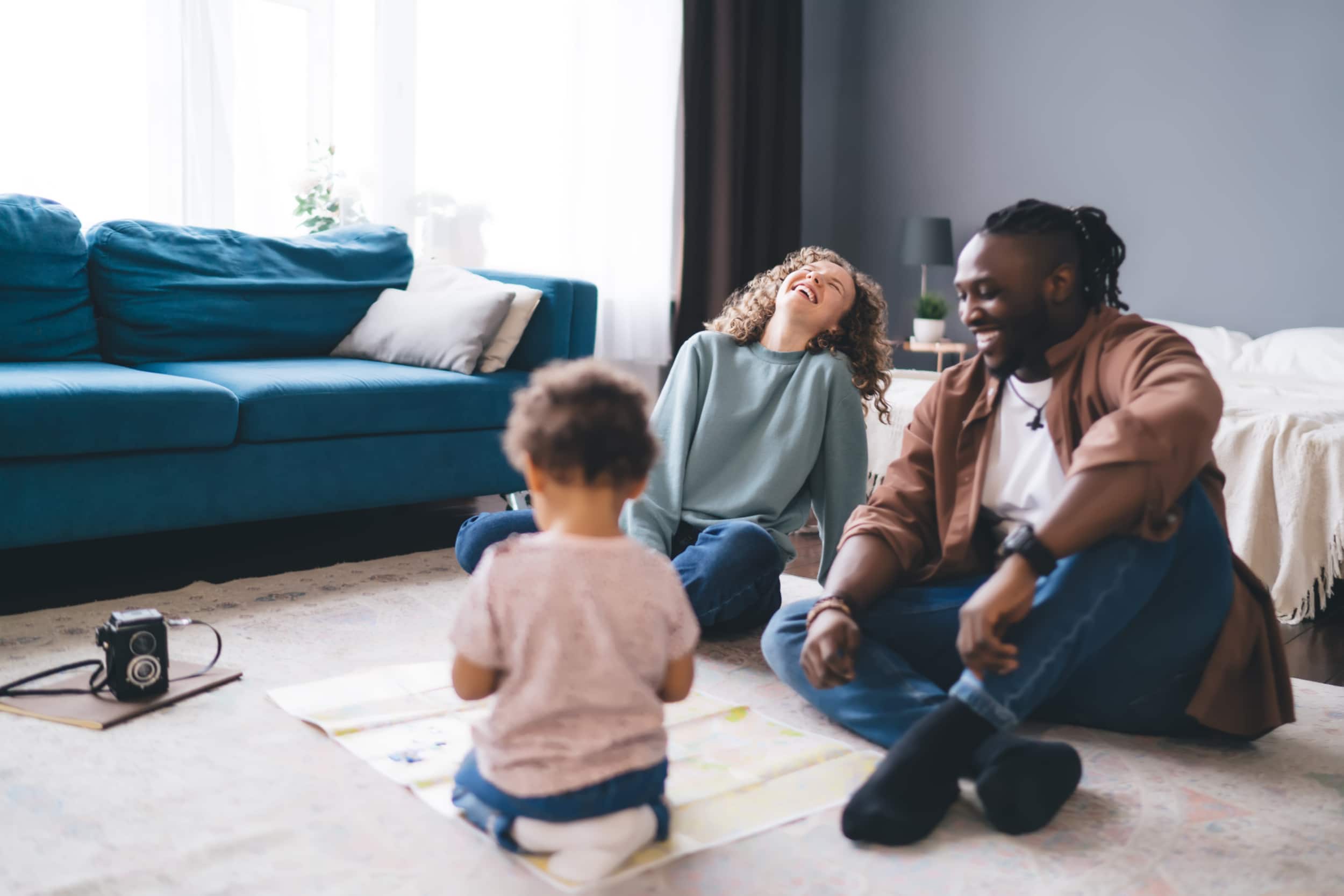 Parent at home with young child occupant